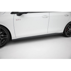 Maxton Design "Racing durability" difuzory pod boční prahy pro Volkswagen Golf GTI Mk8, plast ABS bez povrchové úpravy, s červenou linkou