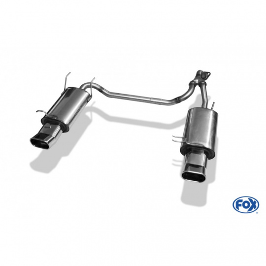 Fox Sportauspuff koncový tlumič výfuku s koncovkou 135x80 Typ 57 na obou stranách pro Hyundai Accent LC s motorem 1.3, 1.5, 1.5 D, 1.6