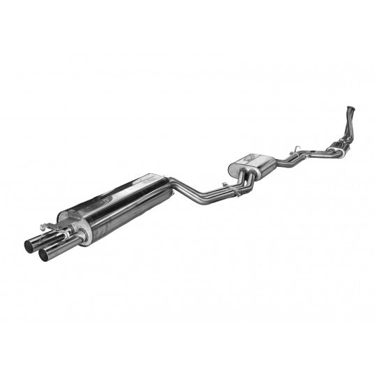 Fox Sportauspuff kompletní výfukový systém od katalyzátoru s koncovkou 2x55 Typ 10 pro Mercedes 123 s motorem 2.3 l, pro 4válcové motory Fox Sportauspuff kompletní výfukový systém od katalyzátoru s koncovkou 2x55 Typ 10 pro Mercedes 123 s motorem 2.3 l, pro 4válcové motory