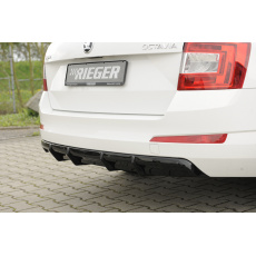 Rieger vložka zadního nárazníku pro Škoda Octavia 5E combi, sedan vč. faceliftu, ABS plast: lakovaný do černé lesklé barvy, pro vozy: s parkovacím asistentem PDC