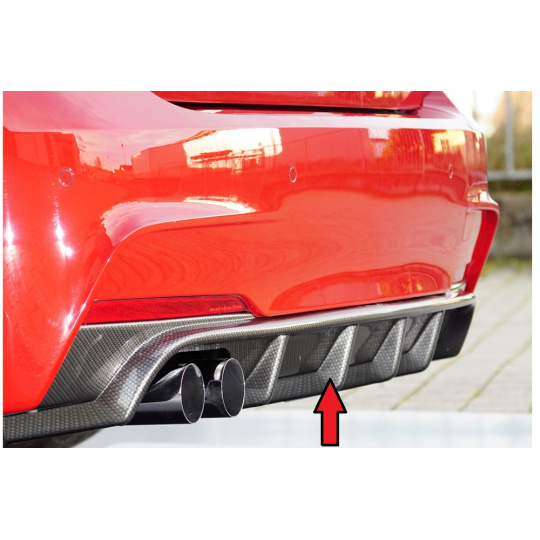 Rieger vložka zadního nárazníku pro BMW řada 3 F30, F31 sedan, touring vč. faceliftu, plast ABS s povrchovou úpravou Carbon-Look, pro orig. dvojitou koncovku vlevo Rieger vložka zadního nárazníku pro BMW řada 3 F30, F31 sedan, touring vč. faceliftu, plast ABS s povrchovou úpravou Carbon-Look, pro orig. dvojitou koncovku vlevo