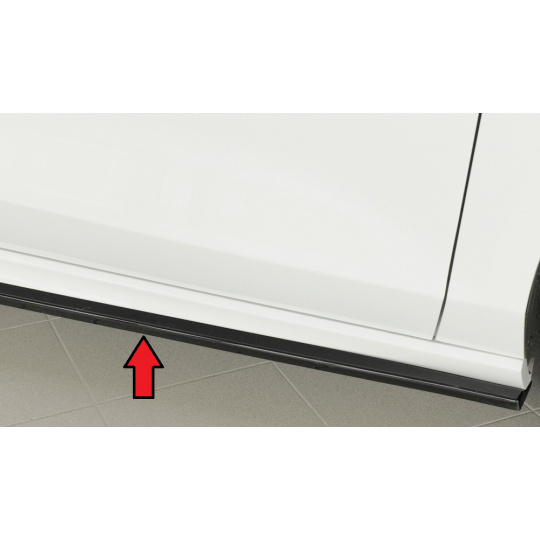 Rieger spoiler pod boční práh mont. strana pravá pro Ford Focus 4 DEH, ST 5-dvéř. (combi), 5-dvéř. (hatchback), 5-dvéř. (sedan), 06/19-, 09/18-, plast ABS lakovaný do černé lesklé barvy