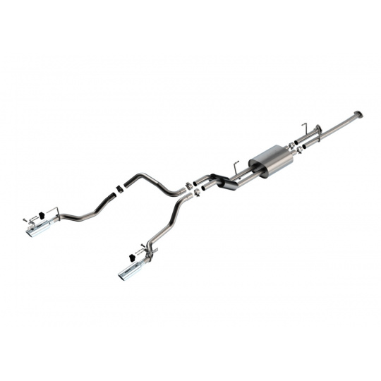 Borla Cat-Back výfukový systém "S-Type" pro Toyota Tundra 4.6L / 5.7L V8 automat, 2WD/4WD r.v. 2014-2021, barva koncovek: chromové Borla Cat-Back výfukový systém "S-Type" pro Toyota Tundra 4.6L / 5.7L V8 automat, 2WD/4WD r.v. 2014-2021, barva koncovek: chromové