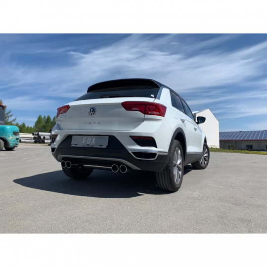 Fox Sportauspuff koncový tlumič výfuku s koncovkou 2x90 Typ 16 na obou stranách pro Volkswagen T-roc 2017- s motorem 1.0