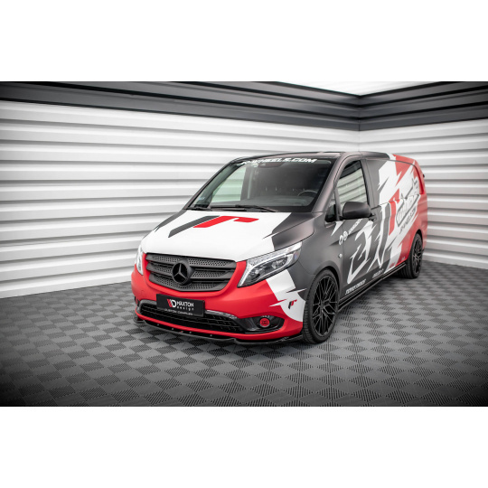 Maxton Design spoiler pod přední nárazník pro Mercedes Vito W447 Facelift, černý lesklý plast ABS