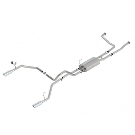 Borla Cat-Back výfukový systém "S-Type" pro Nissan Titan 5,6l V8 CC/SB/EC STB, r.v. od 2016-2020, typ koncovek: chromové Borla Cat-Back výfukový systém "S-Type" pro Nissan Titan 5,6l V8 CC/SB/EC STB, r.v. od 2016-2020, typ koncovek: chromové