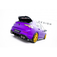 Maxton Design spoiler pod zadní nárazník s žebrováním v.1 pro Volkswagen Golf R Mk8, Mk8 Facelift, černý lesklý plast ABS