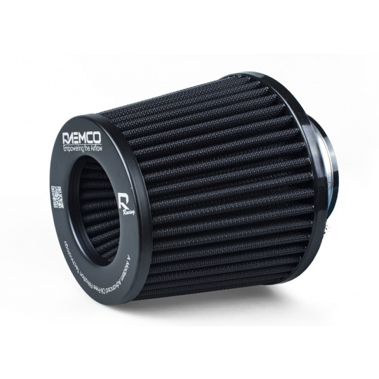 Raemco univerzální vzduchový filtr o délce 130 mm se vstupem 77 mm s možností redukce na 70 nebo 63 mm, barva: černá