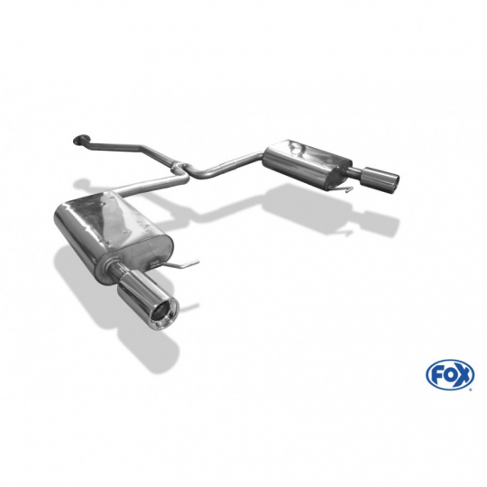 Fox Sportauspuff koncový tlumič výfuku s koncovkou 1x90 Typ 13 na obou stranách pro Mazda 6 GH s motorem 1.8, 2.0, 2.5