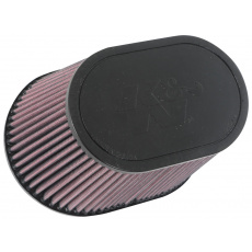 K&N univerzální oválný zkosený filtr se vstupem a výškou 127 mm, gumový vrchlík