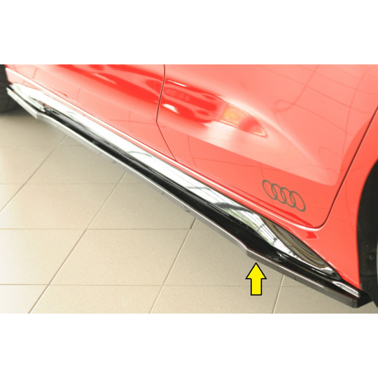 Rieger spoiler pod boční práh mont. strana levá pro Audi A3 S3 GY 5-dvéř. (sedan), 07/20-, plast ABS lakovaný do černé lesklé barvy
