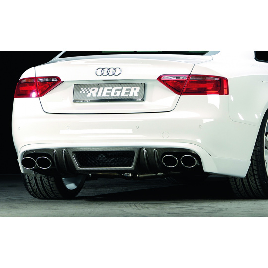 Rieger spoiler pod zadní nárazník pro Audi A5 S5 B8, B81 kabriolet, kupé před faceliftem r.v. 06/07-07/11, plast ABS s povrchovou úpravou Carbon-Look Rieger spoiler pod zadní nárazník pro Audi A5 S5 B8, B81 kabriolet, kupé před faceliftem r.v. 06/07-07/11, plast ABS s povrchovou úpravou Carbon-Look