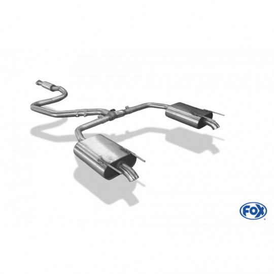 Fox Sportauspuff koncový tlumič výfuku s koncovkou vyvedeno do OEM koncovek pro Opel Insignia B s motorem 1.6