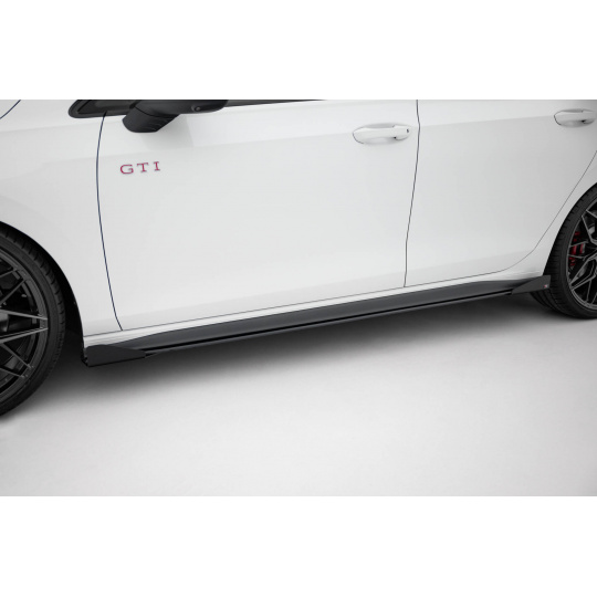 Maxton Design "Racing durability" difuzory pod boční prahy s křidélky pro Volkswagen Golf GTI Mk8 Facelift, plast ABS bez povrchové úpravy, Clubsport
