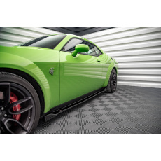 Maxton Design difuzory pod boční prahy pro Dodge Challenger MK3 SRT Hellcat Widebody, černý lesklý plast ABS