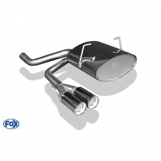 Fox Sportauspuff koncový tlumič výfuku s vývodem uprostřed s koncovkou 2x70 Typ 11 pro Mini One s motorem 1.3, 1.6