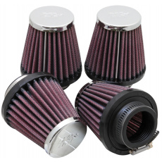 K&N sada univerzálních filtrů se vstupem 40 mm a výškou 76 mm, kovový vrchlík, 4 vzduchové filtry