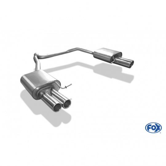 Fox Sportauspuff koncový tlumič výfuku s koncovkou 2x70 Typ 12 na obou stranách pro Škoda Octavia 5E 2012- s motorem 1.8 TSI, 2.0 TDI