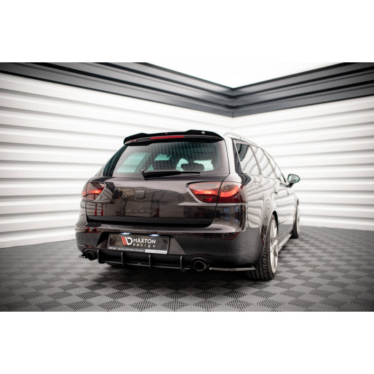 Maxton Design "Street Pro" difuzor zadního nárazníku pro Seat Exeo, plast ABS bez povrchové úpravy, s černou a červenou linkou