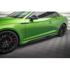 Maxton Design difuzory pod boční prahy pro Audi RS5 F5 FL, černý lesklý plast ABS