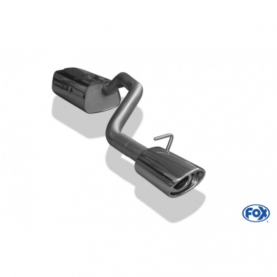 Fox Sportauspuff koncový tlumič výfuku s koncovkou 115x85 Typ 33 pro Mazda 3 BK 2003-06/2009 s motorem 1.4, 1.6, 2.0 Fox Sportauspuff koncový tlumič výfuku s koncovkou 115x85 Typ 33 pro Mazda 3 BK 2003-06/2009 s motorem 1.4, 1.6, 2.0