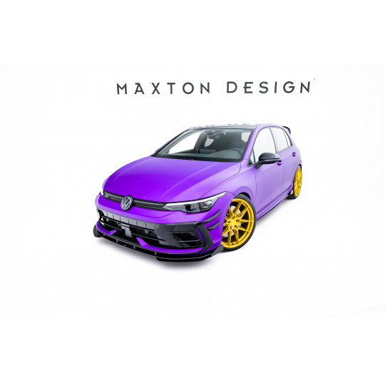 Maxton Design "Street Pro" spoiler pod přední nárazník s křidélky pro Volkswagen Golf R Mk8 Facelift, plast ABS bez povrchové úpravy