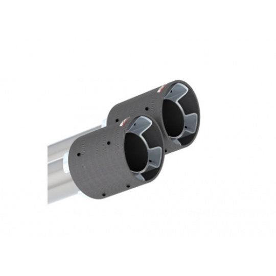 Borla Cat-Back výfukový systém "ATAK" s chromovými koncovkami pro Ford Mustang GT 5,0l RWD 2-dvéř. r.v. 2018-2020, typ koncovek: karbonové Borla Cat-Back výfukový systém "ATAK" s chromovými koncovkami pro Ford Mustang GT 5,0l RWD 2-dvéř. r.v. 2018-2020, typ koncovek: karbonové