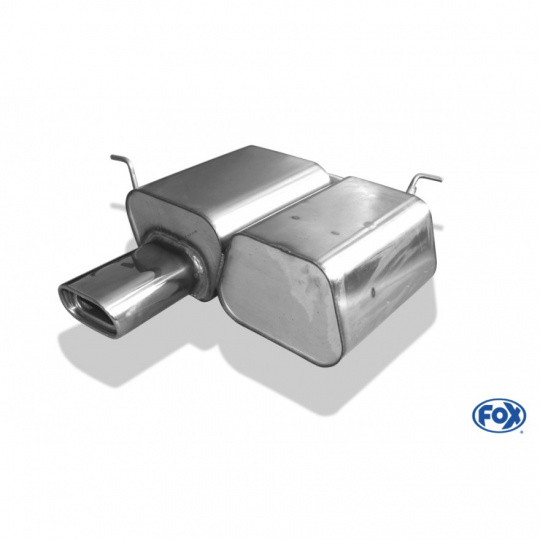 Fox Sportauspuff koncový tlumič výfuku s koncovkou 135x80 Typ 53 pro BMW řada 3 E46 s motorem 1.8, 2.0, 2.5