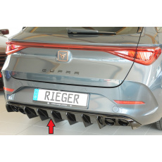 Rieger vložka zadního nárazníku (pro vozy s tažným zařízením) pro Seat Leon KL 5-dvéř. (ST/sportstourer), plast ABS lakovaný do černé lesklé barvy