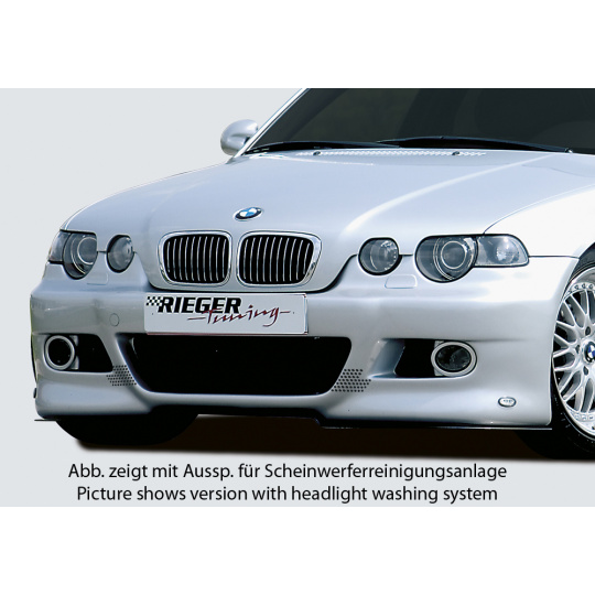 Rieger přední nárazník pro BMW řada 3 E46 compact po faceliftu, plast ABS bez povrchové úpravy, pro vozy bez ostřikovačů světlometů Rieger přední nárazník pro BMW řada 3 E46 compact po faceliftu, plast ABS bez povrchové úpravy, pro vozy bez ostřikovačů světlometů