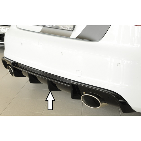 Rieger vložka zadního nárazníku pro Audi A3 S3 8V 3-dvéř. (hatchback 8V1), 5-dvéř. (sportback 8VA) před faceliftem, plast ABS lakovaný do černé lesklé barvy