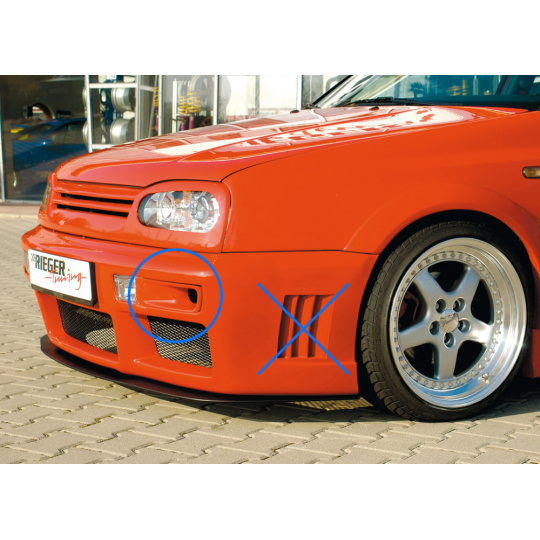 Rieger nádechy předního nárazníku pro Volkswagen Golf 3 3-dvéř., 5-dvéř., kabriolet, plast ABS bez povrchové úpravy