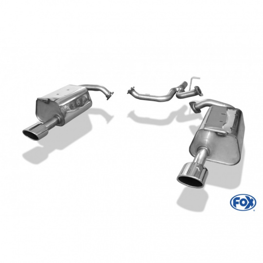 Fox Sportauspuff koncový tlumič výfuku se spojovací trubkou s koncovkou 115x85 Typ 32 na obou stranách pro Mazda 6 GG, GY s motorem 2.0, 2.3