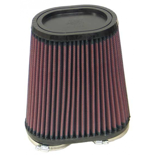 K&N univerzální oválný rovný filtr se vstupem 60 mm a výškou 171 mm, gumový vrchlík