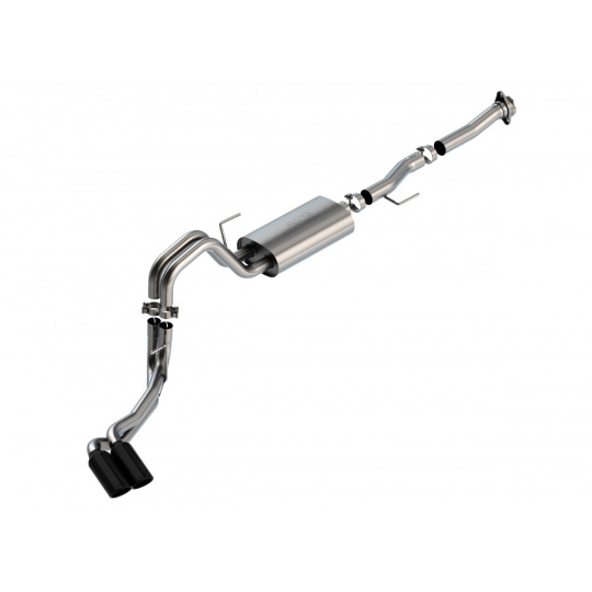 Borla Cat-Back výfukový systém "S-Type" pro Ford F-150 5,0l V8 s aut. převodovkou, 2-dvéř., 2WD/4WD, RC/SB (6' 7") s rozvorem 122,8", r.v. 2021-, typ koncovek: černé Borla Cat-Back výfukový systém "S-Type" pro Ford F-150 5,0l V8 s aut. převodovkou, 2-dvéř., 2WD/4WD, RC/SB (6' 7") s rozvorem 122,8", r.v. 2021-, typ koncovek: černé