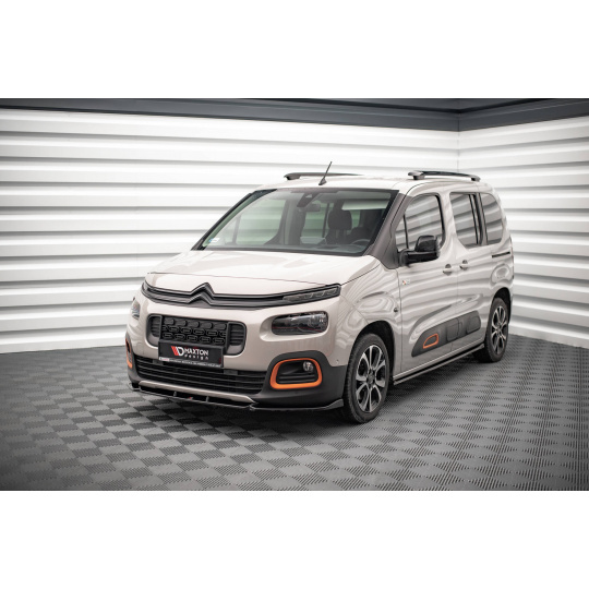 Maxton Design spoiler pod přední nárazník pro Citroen Berlingo Mk3, černý lesklý plast ABS
