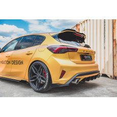 Maxton Design "Racing durability" difuzory pod zad. nárazník s křidélky pro Ford Focus ST Mk4, plast ABS bez povrchové úpravy, s červenou linkou