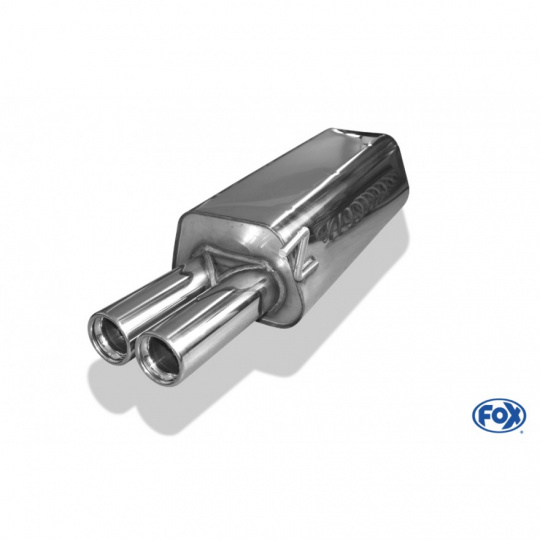 Fox Sportauspuff koncový tlumič výfuku s koncovkou 2x76 Typ 13 pro Audi 80 B4 s motorem 2.0 16V, 2.3, 2.6, 2.8