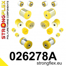 026278A: Strongflex Sada silentbloků předního zavěšení a zadního nosníku varianta SPORT