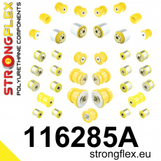 116285A: Strongflex Kompletní sada polyuretanových silentbloků pro zavěšení RWD varianta SPORT