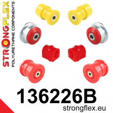 136226B: Strongflex Sada silentbloků předního zavěšení a zadního nosníku varianta SPORT