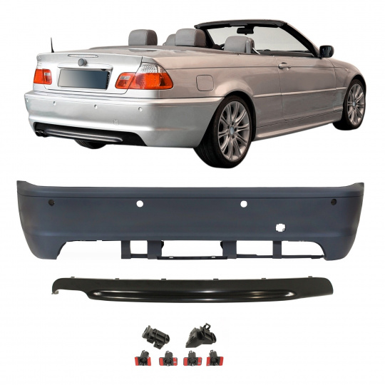 JOM zadní nárazník BMW 3 E46 Coupe / Cabrio (99-07), s otvory pro PDC