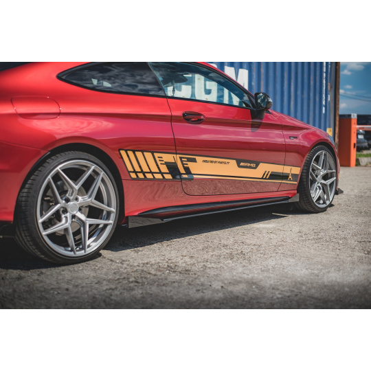 Maxton Design "Racing durability" difuzory pod boční prahy s křidélky pro Mercedes třída C W205/C43 AMG Coupe, plast ABS bez povrchové úpravy Maxton Design "Racing durability" difuzory pod boční prahy s křidélky pro Mercedes třída C W205/C43 AMG Coupe, plast ABS bez povrchové úpravy