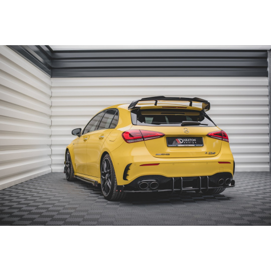 Maxton Design "Racing durability" difuzor pod zadní nárazník pro Mercedes třída A W177 45 AMG, plast ABS bez povrchové úpravy, s černou a červenou linkou