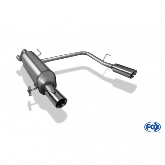 Fox Sportauspuff koncový tlumič výfuku s koncovkou 1x90 Typ 25 na obou stranách pro Opel Corsa E s motorem 1.0, 1.2, 1.3 D, 1.4