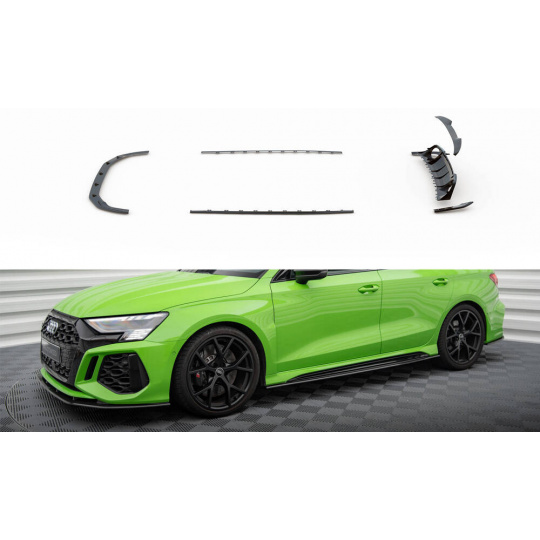 Maxton Design sada splitterů pro Audi RS3 8Y, materiál pravý karbon, Sedan