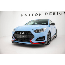 Maxton Design spoiler pod přední nárazník ver.2 pro Hyundai Veloster N Mk2, černý lesklý plast ABS