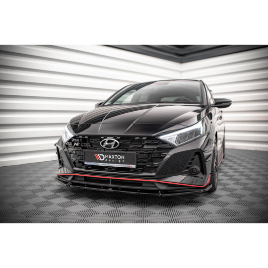 Maxton Design spoiler pod přední nárazník ver.2 pro Hyundai i20 N Mk3, černý lesklý plast ABS