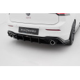 Maxton Design "Street Pro" difuzor zadního nárazníku v.3 pro Volkswagen Golf GTI Mk8, Mk8 Facelift, plast ABS bez povrchové úpravy, s červenou linkou
