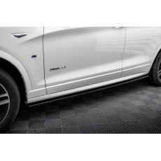 Maxton Design difuzory pod boční prahy pro BMW X3 F25 FL, černý lesklý plast ABS